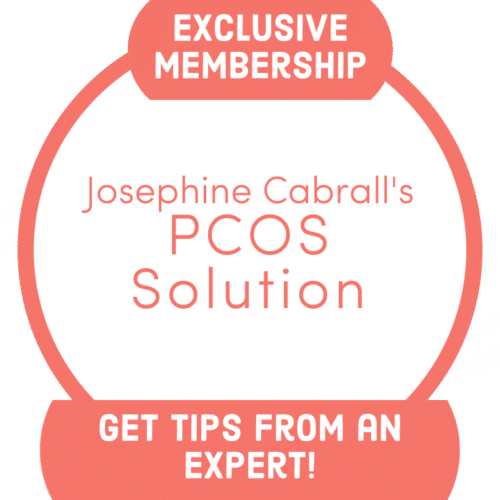 Heading title for Josephine Cabrall's ebook The PCOS Solution, entry to membership area subscription