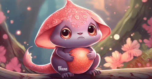 A cute little tree dwelling creature holds its tummy with a crushingly sad expression on its face.