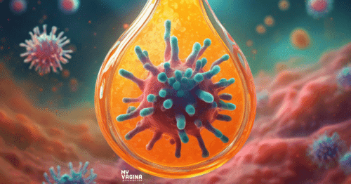 A proteus bacteria is inside a droplet of pee inside the human body.
