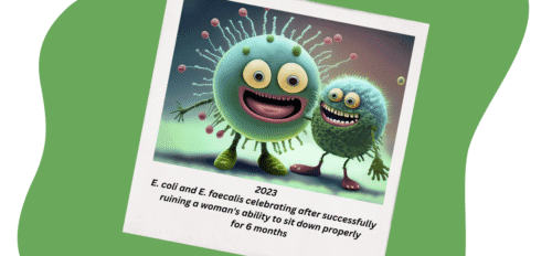 E. coli and E. faecalis in aerobic vaginitis in a polaroid snapshot having fun after ruining a woman's ability to sit down
