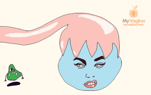 Ovary looking at germ in disgust