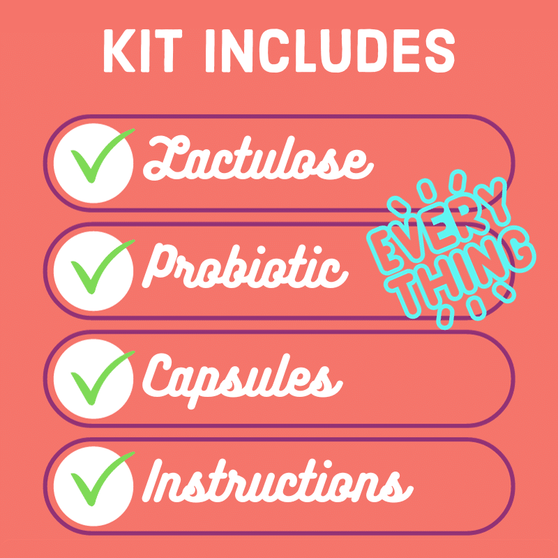 Lactulose and probiotic kit contents