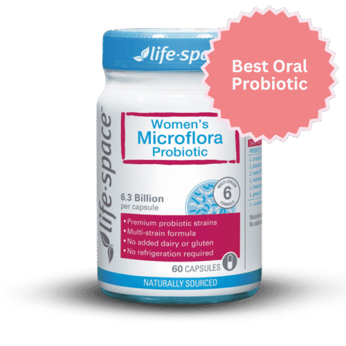 Jar of women's life-space probiotic, the best oral probiotic