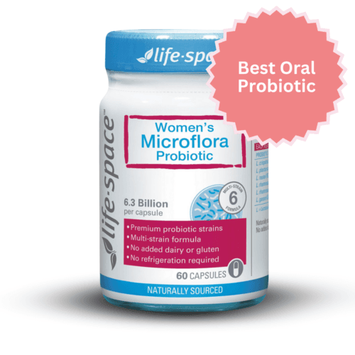 Jar of women's life-space probiotic, the best oral probiotic