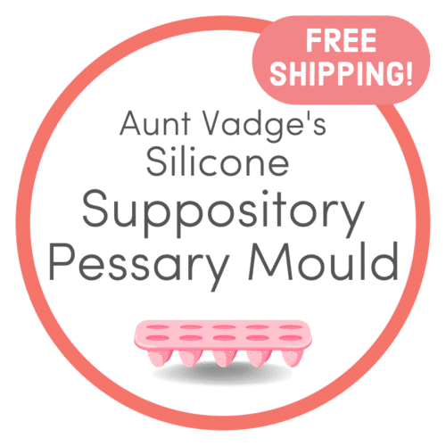 Pink washable reusable silicone pessary mold or suppository mold