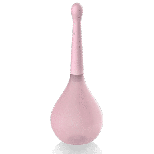 Gorgeous pink vaginal douche with silicone bulb and soft, flexible design