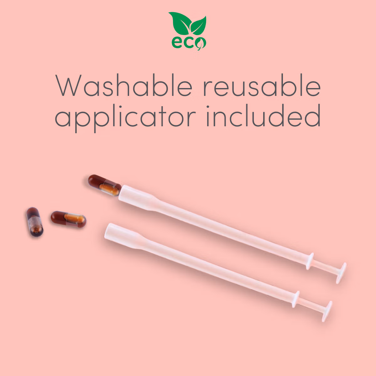 Each pessary kit comes with a vaginal applicator for easy insertion of the treatment. Washable, reusable.