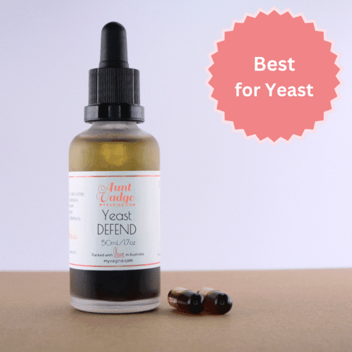 Bottle of yeast infection candida treatment