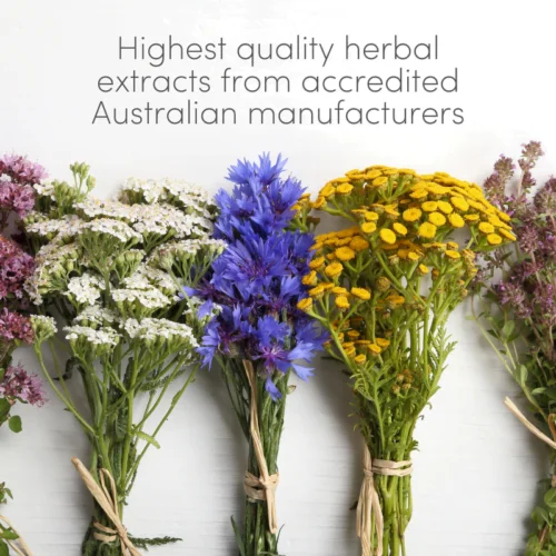 Flowers in four bunches, representing only the best quality of herbal extracts in My Vagina products. These herbs are the strongest in the world, and quality tested in Australia to strict standards.