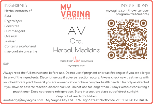 AV herbal medicine label