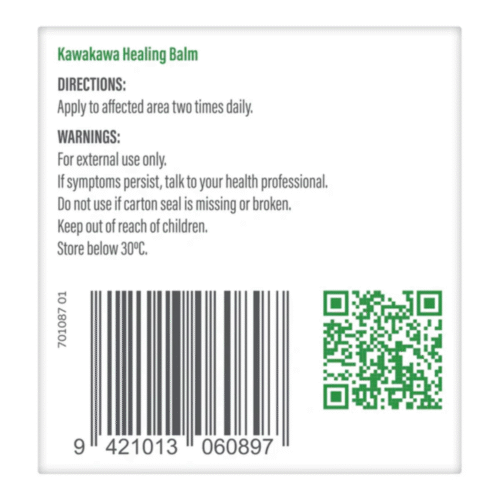 directions for use of penis balm label