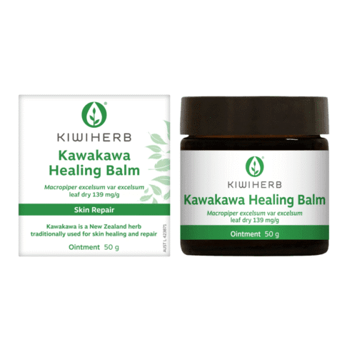 box and jar of kawakawa penis balm