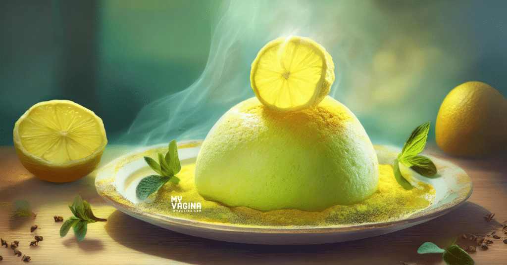 A pile of steaming lemons and rice, but it's actually sulfur!