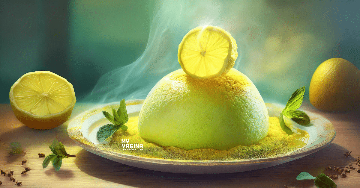 A pile of steaming lemons and rice, but it's actually sulfur!