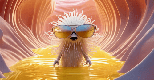 A cute lil Gardnerella vaginalis stands in the bladder in a puddle of yellow pee looking cool wearing sunglasses - he's where he's not meant to be and feeling smug.