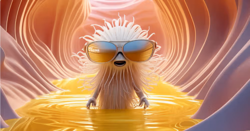 A cute lil Gardnerella vaginalis stands in the bladder in a puddle of yellow pee looking cool wearing sunglasses - he's where he's not meant to be and feeling smug.