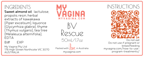 label of BV Rescue