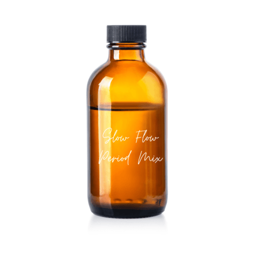 Bottle of Slow Flow Period Mix to slow down and shorten periods.