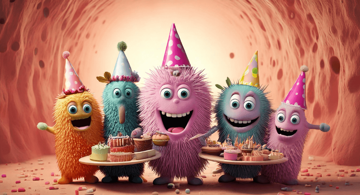 BV bacteria are having a PARTY! They have cupcakes and party hats, in your vagina.