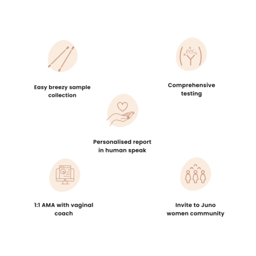 A process of the Juno microbiome test kit ready to work out what's going on in your vagina