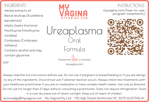 Oral ureaplasma herbal medicine label with instructions for use