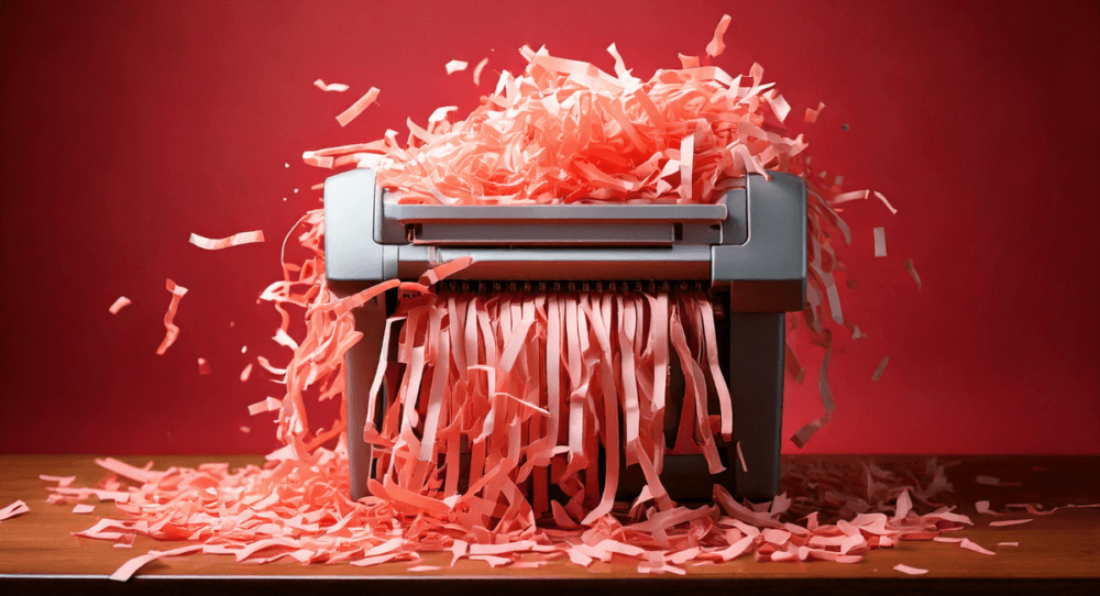 A shredder shreds your 23andme DNA data and destroys your saliva sample