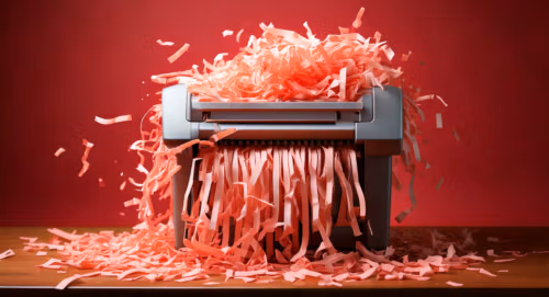 A shredder shreds your 23andme DNA data and destroys your saliva sample