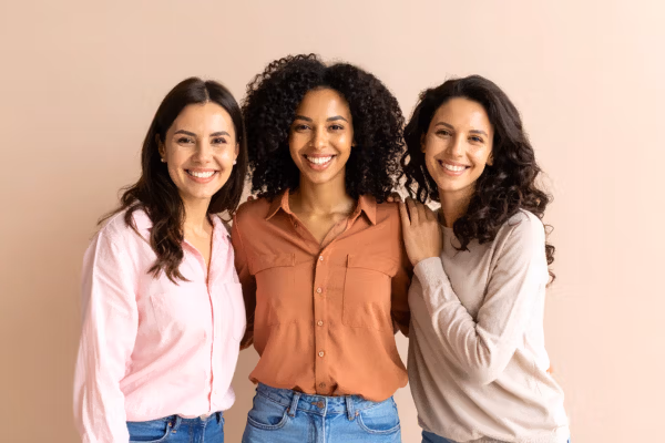three women are happy to have treated BV successfully