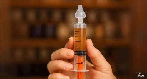 A vaginal irrigation syringe for BV or AV or yeast treatments