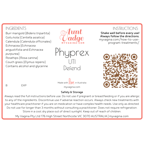 The plant-based Hiprex alternative, Phyprex UTI Prevent for effective treatment of UTI label