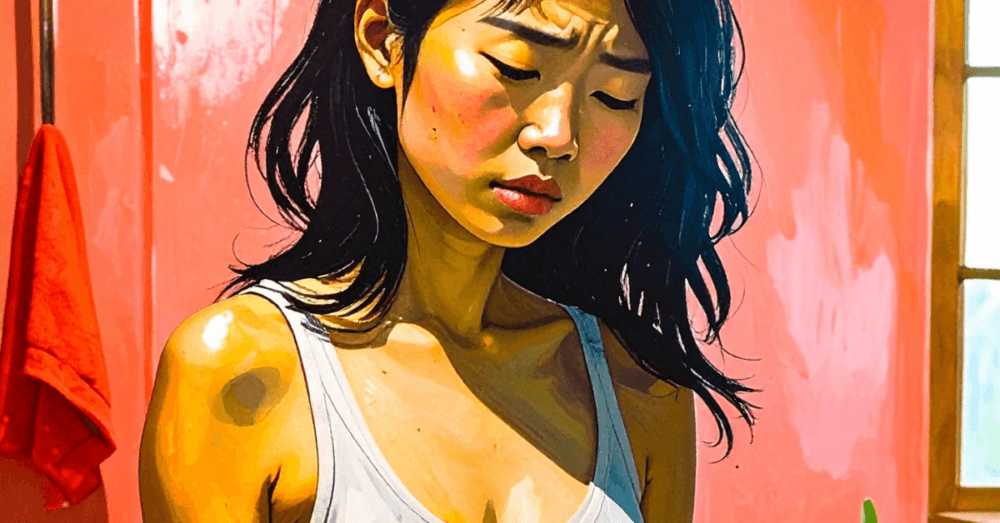 Young woman looks in pain from period pain and needs an over the counter treatment